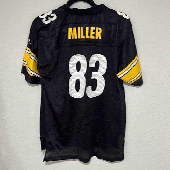 Reebok Mens Black Heath Miller Pittsburgh Steelers Jersey Size M - Picture 7 of 7